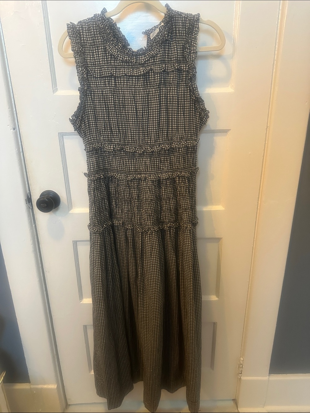 Doen Mallory Black & White Gingham Midi Dress - Picture 4 of 5